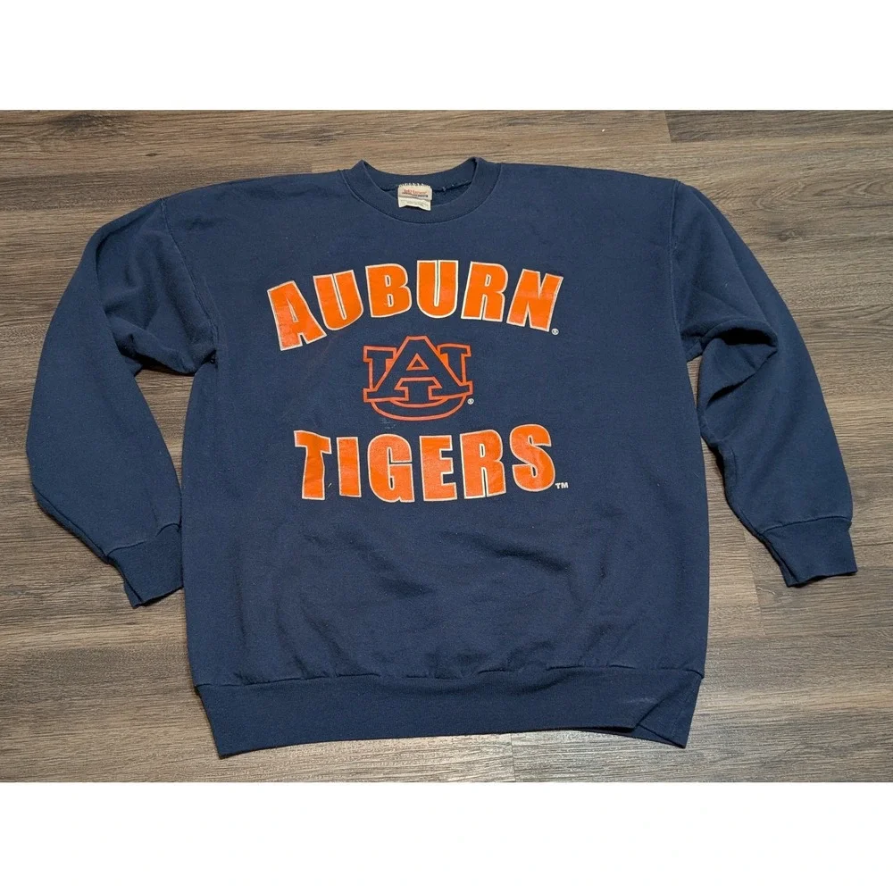 Vintage Auburn Tigers Hanes ComfortBlend Sweatshirt Mens Large Navy‎ Blue READ